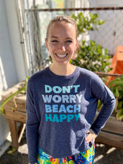 StitchDrop 8421082 Don't Worry Beach Happy Sweater