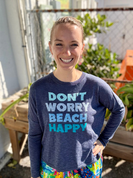 StitchDrop 8421082 Don't Worry Beach Happy Sweater