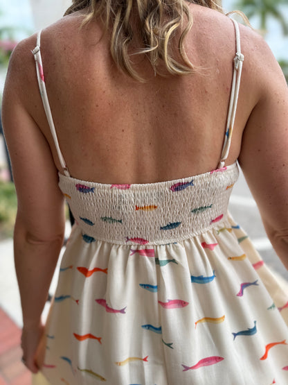 Baevely Fish Print Maxi Dress