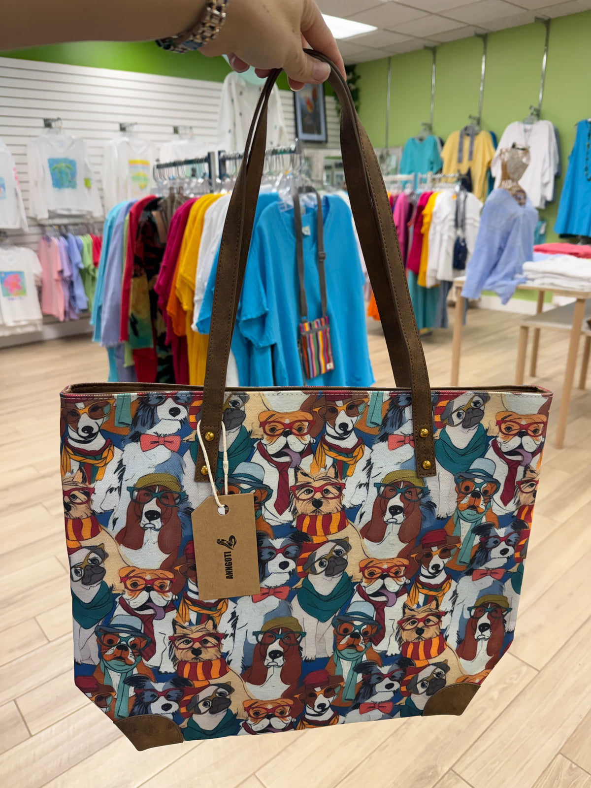 Anngoti Fashionable Dogs Tote Bag