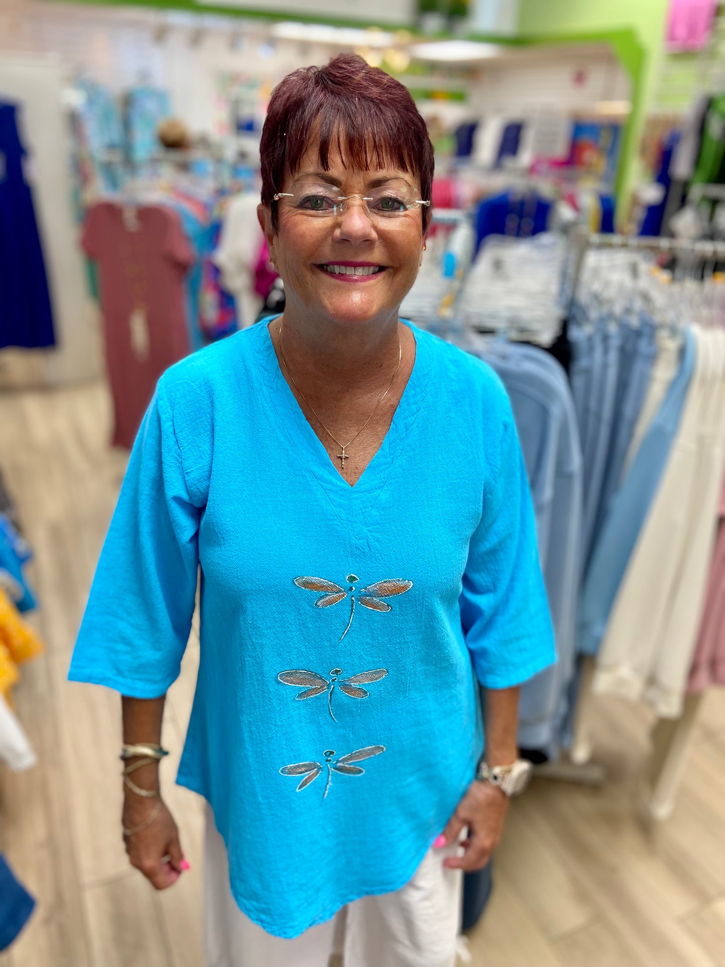 LisaLou 133 Painted Dragonfly Trio Top