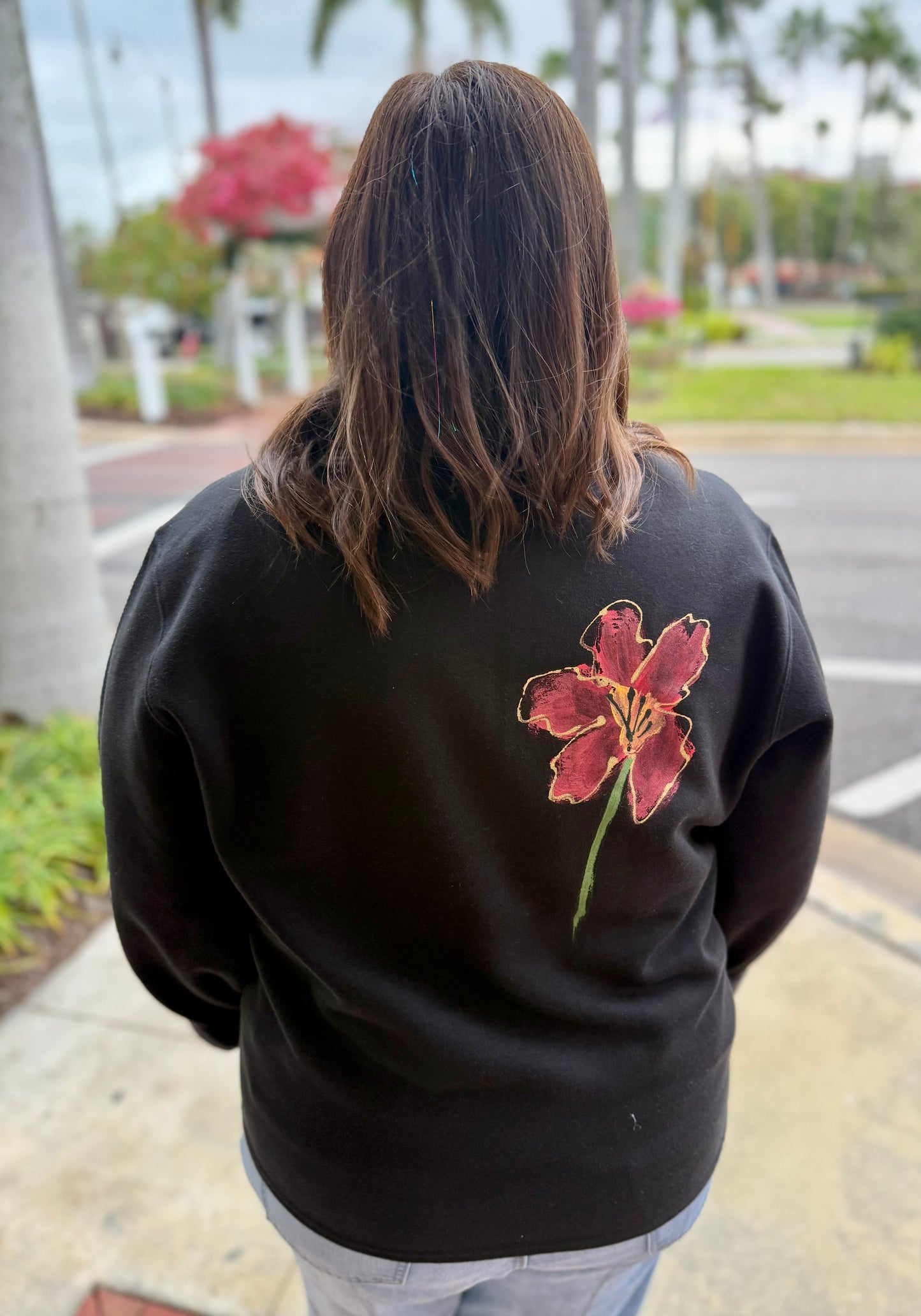 Victoria Painted Red Flower Fleece