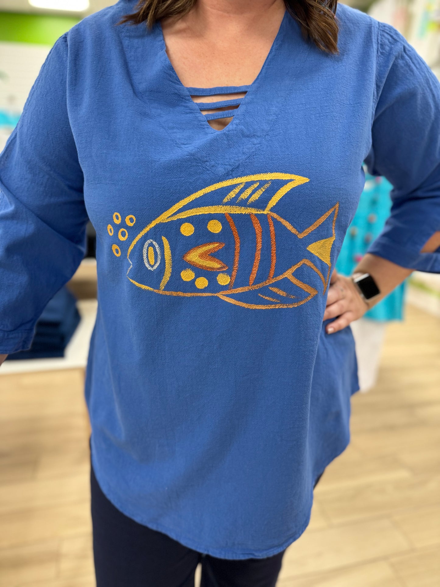 Peg 0014 Metallic Fish Painted Top