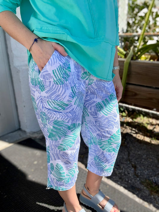 Wild Palms 5012M Print Beach Walker Capri