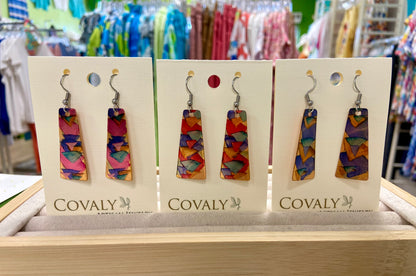 Covaly Alcohol Ink Trapezoid Earrings