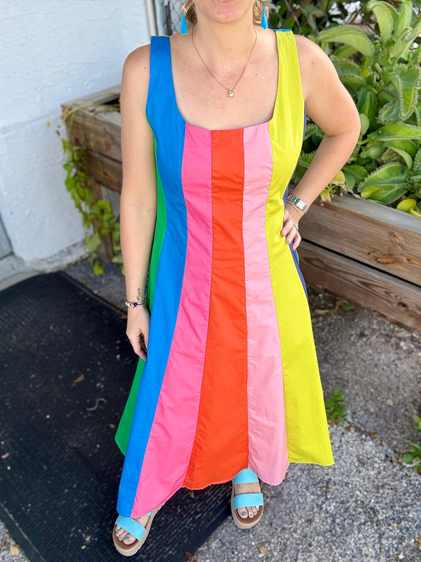 Pinch Colorblock A-Line Midi Dress