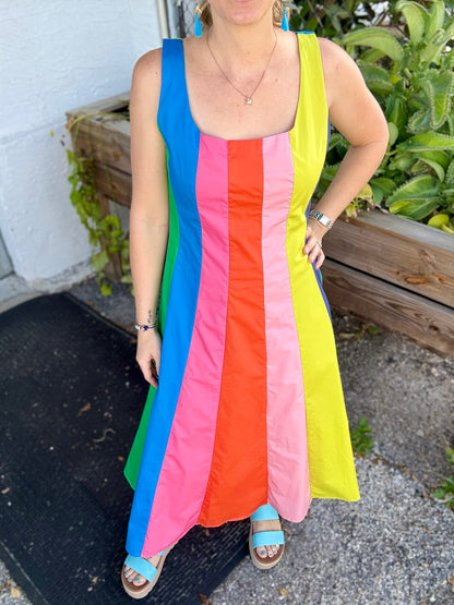 Pinch Colorblock A-Line Midi Dress