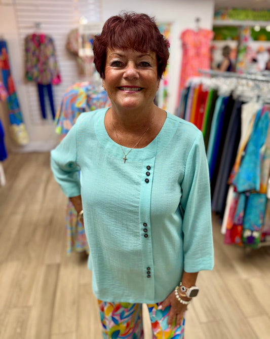 Fridaze AA377 Jasmine Buttons Top