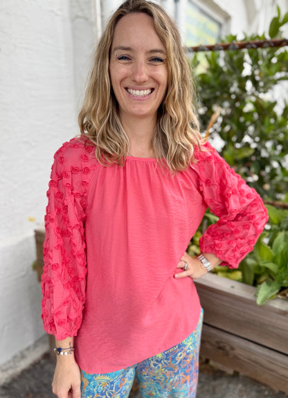 Multiples M26602TM Rose Sleeve Top