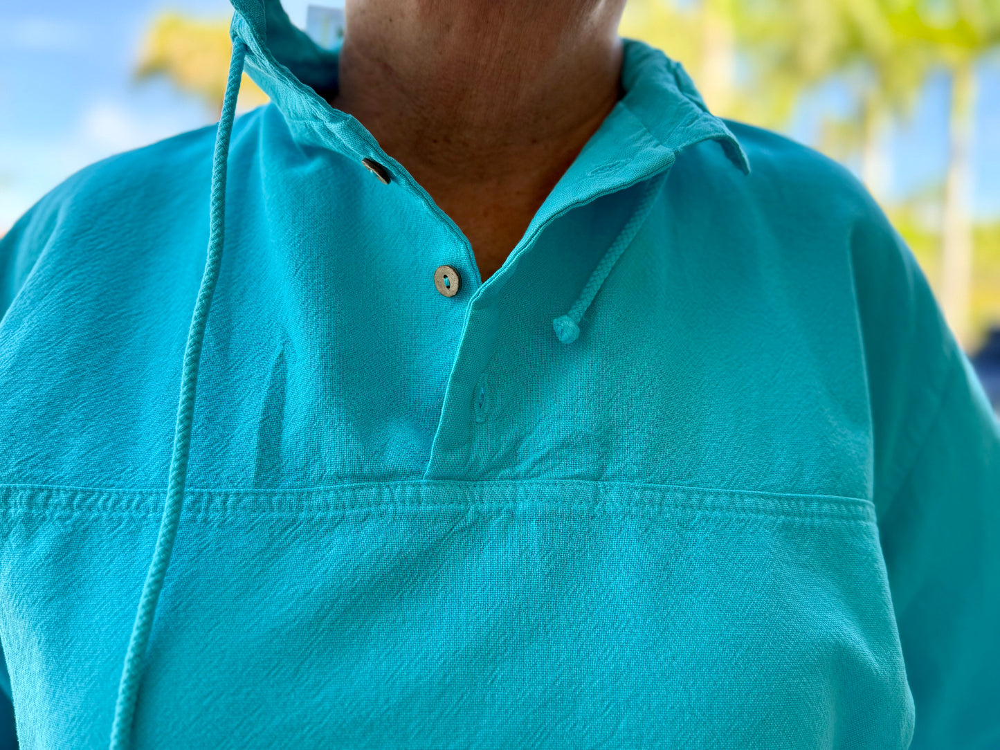 Cottonseed 740 Three Button Pullover Top