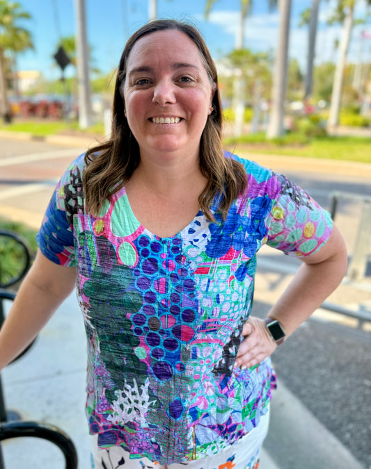 Inoah CT1484BO Nebula Crinkle Top