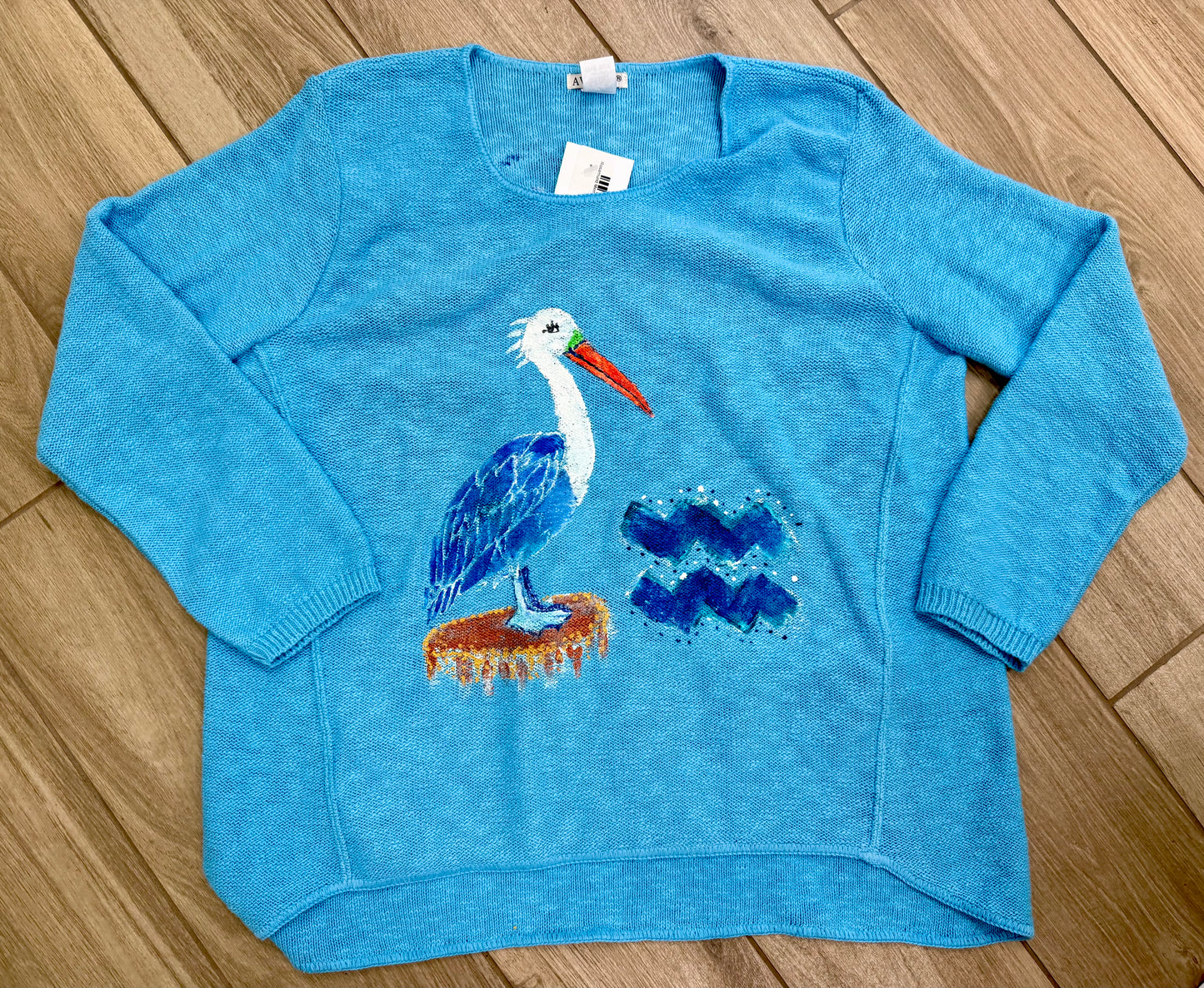 Rosamund Merrill Pelican Painted Sweater