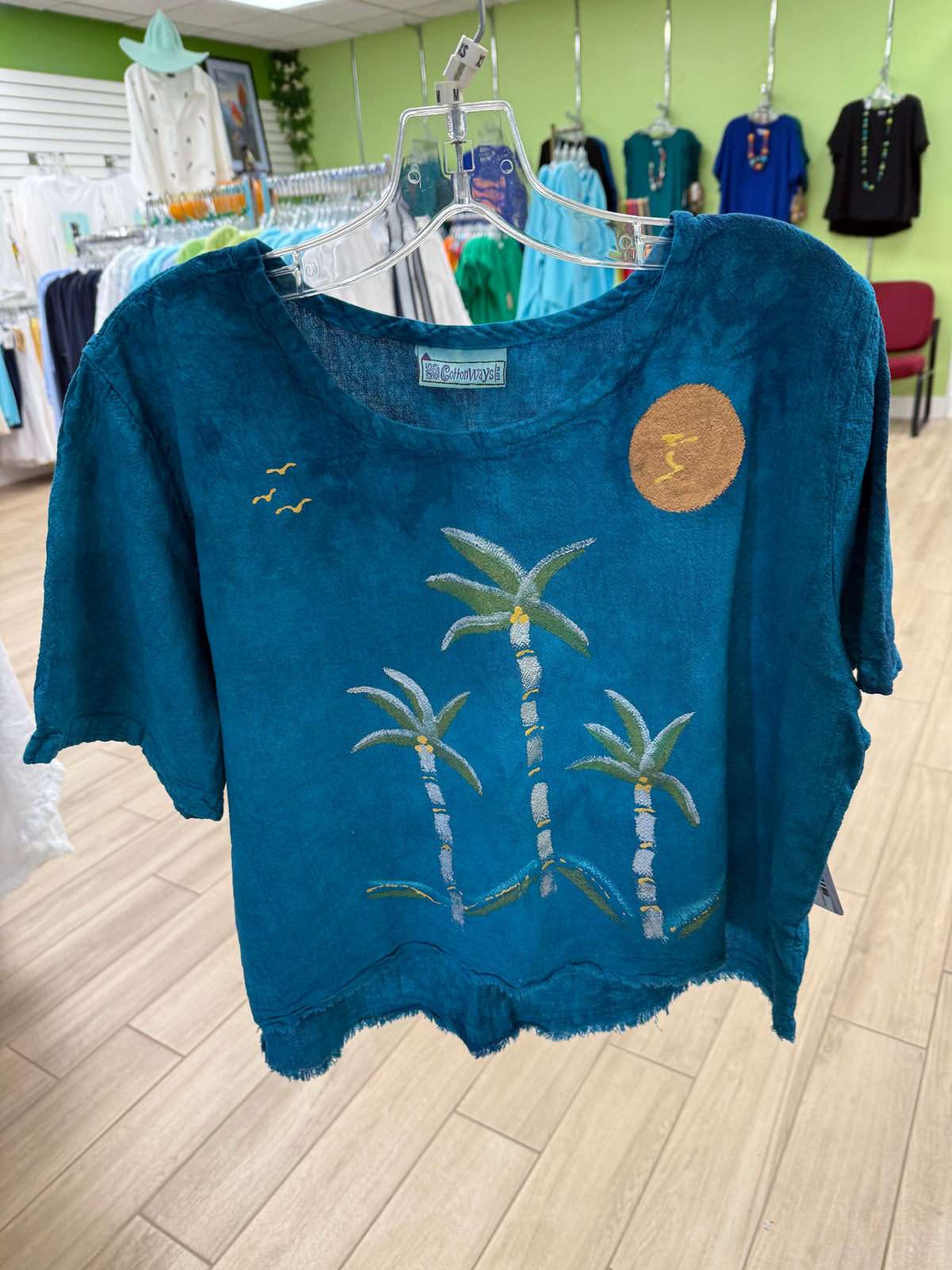 Peg Painted One Size Gauze Palm Tree Tops