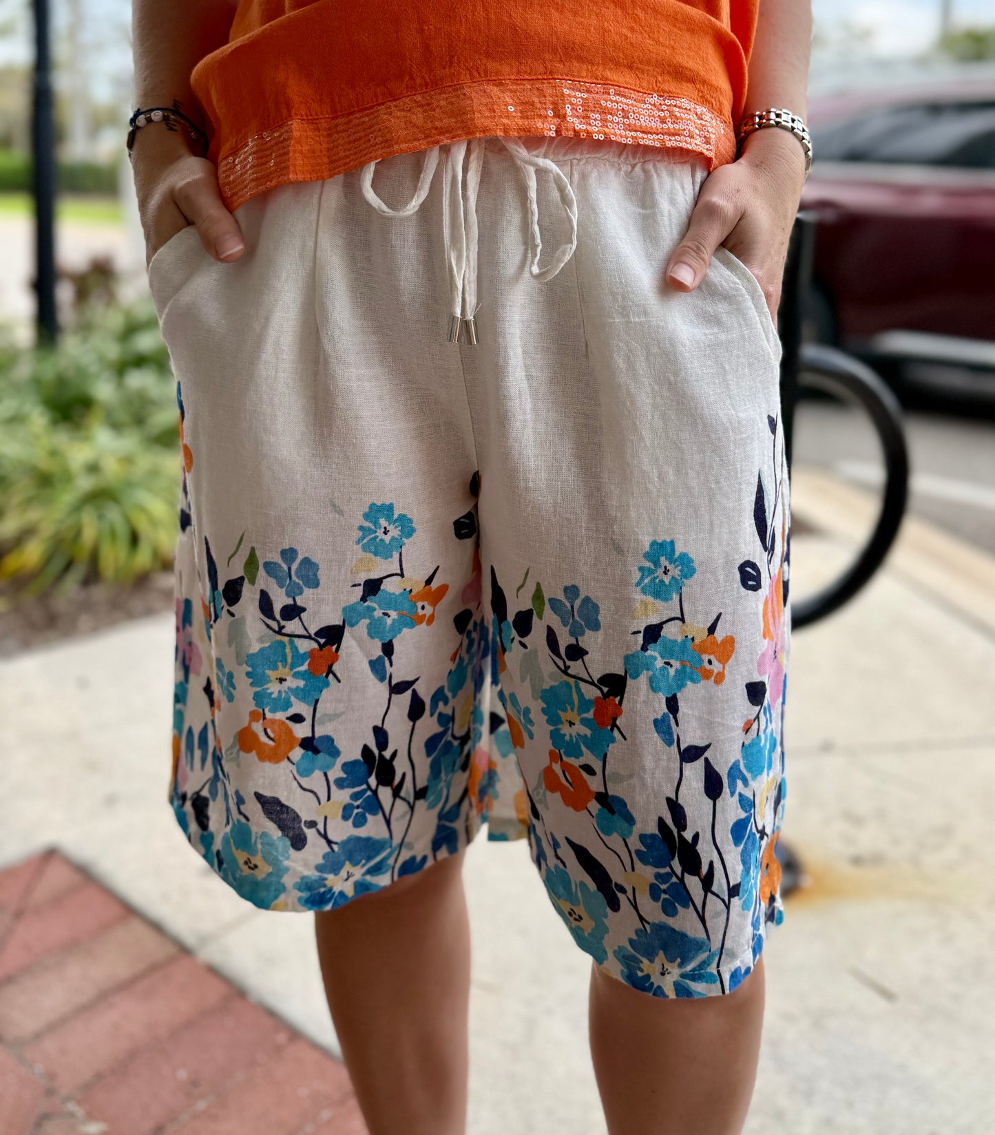 Spanner 226303	Floral Linen Shorts