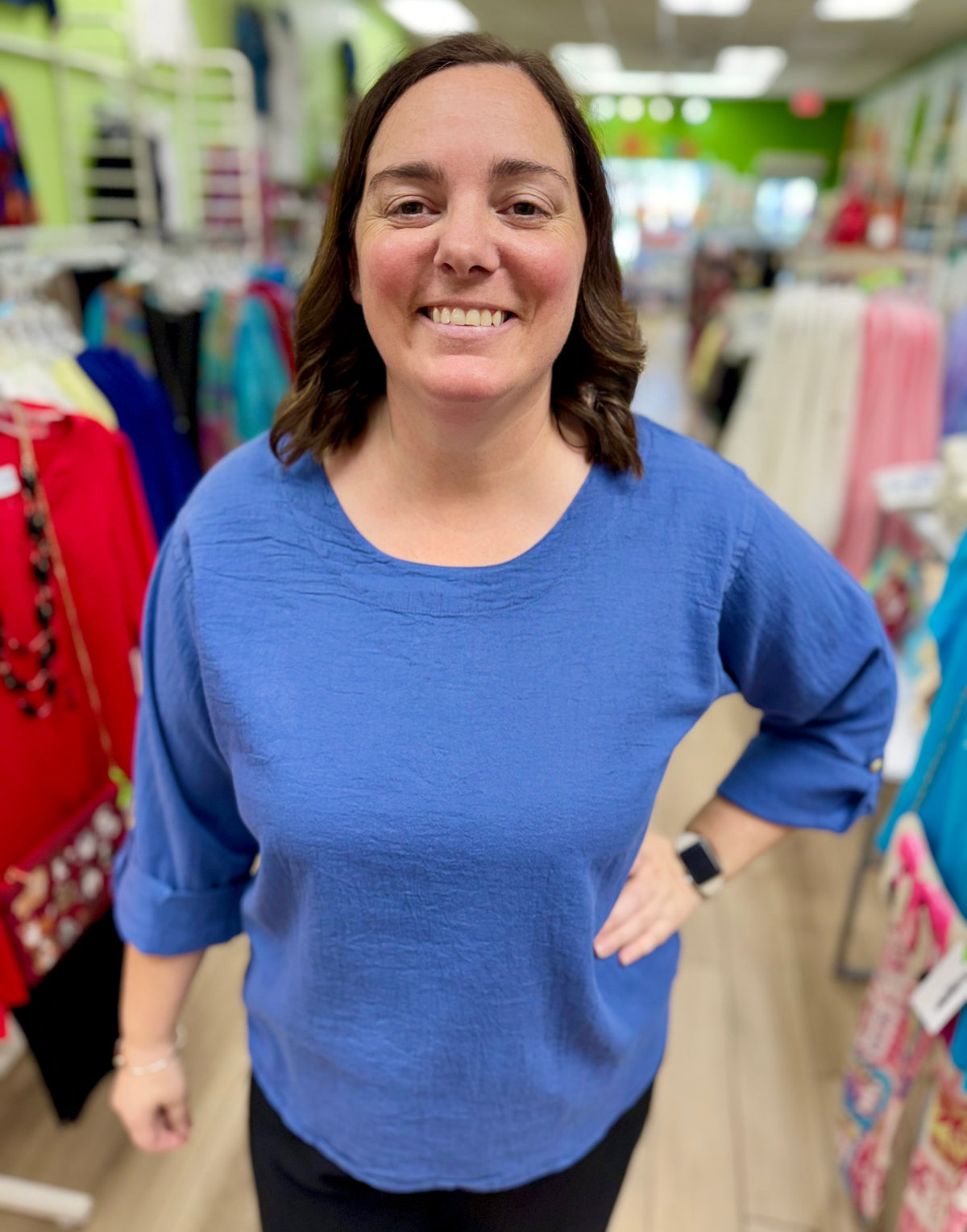 Maya Jones Roll Sleeve Top