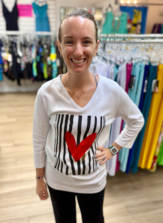 Victoria Heart Stripes Top