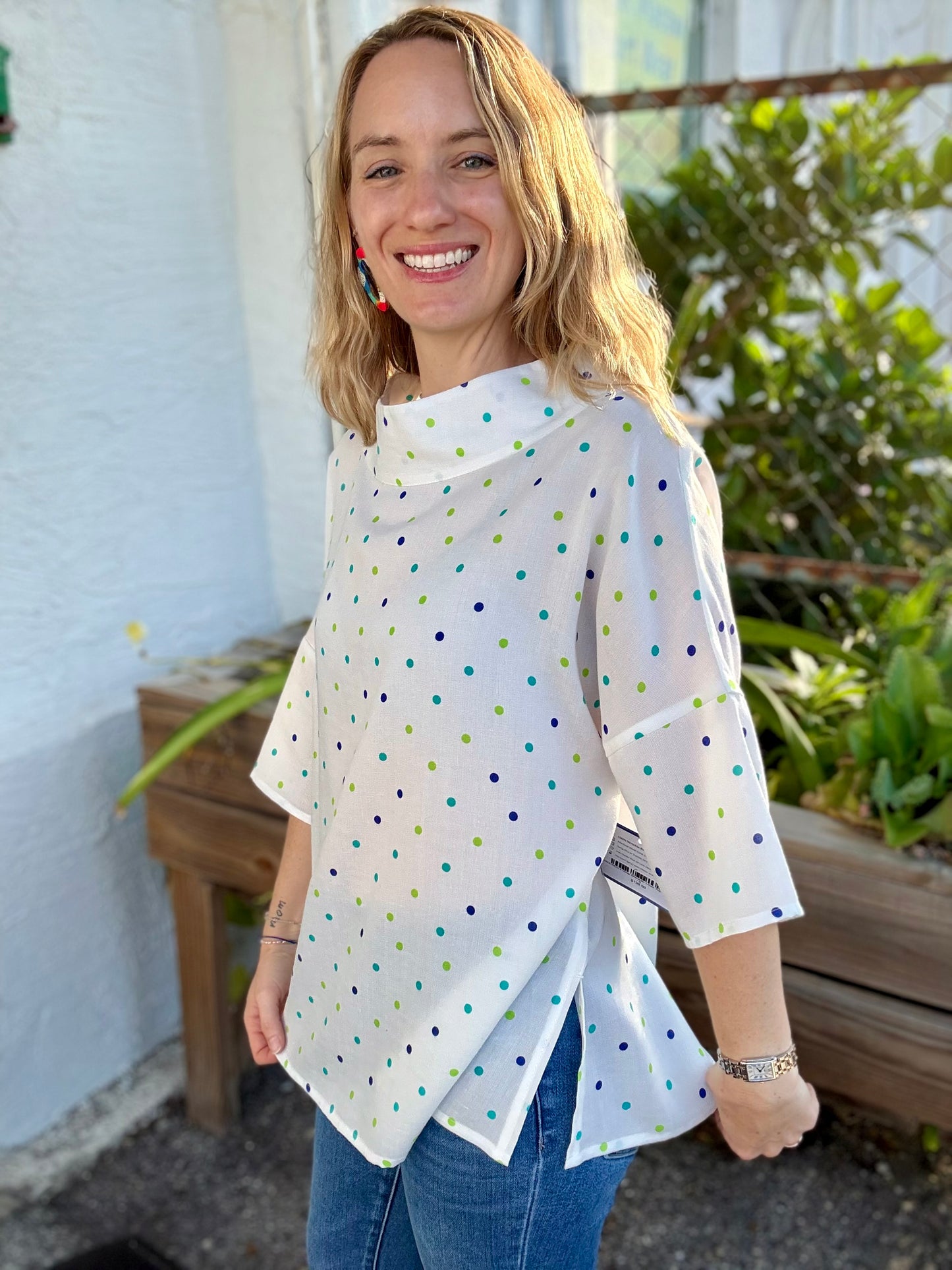 Fridaze AA374 Drop Shoulder Linen Top