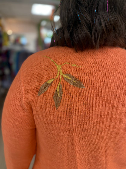 Peg Painted Tangerine Floral Trio Sweater