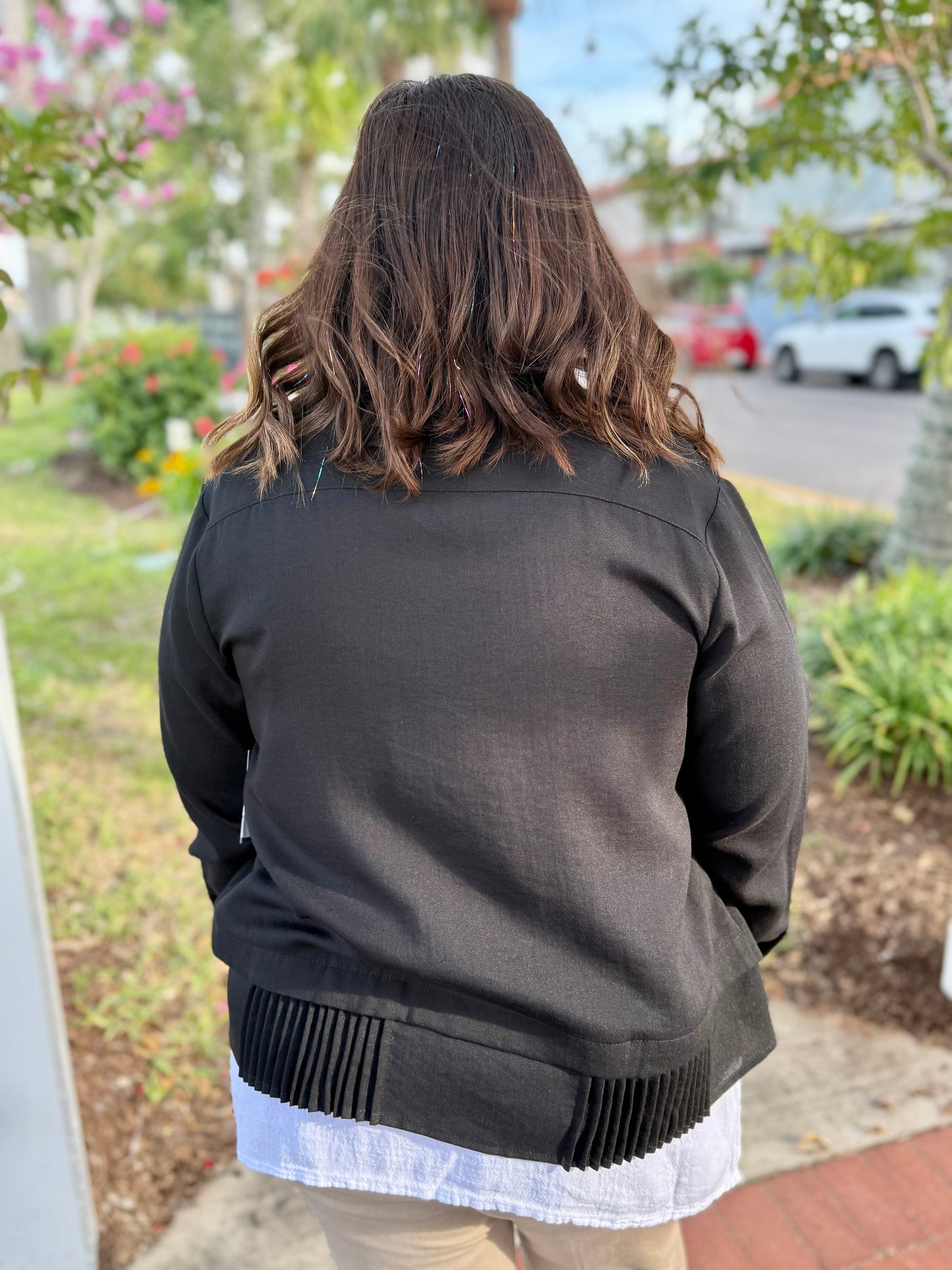 Fridaze AA295 Zoey Pleat Hem Jacket