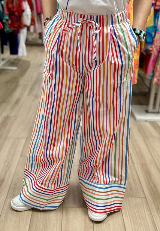Pinch Stripe Wide Leg Pant