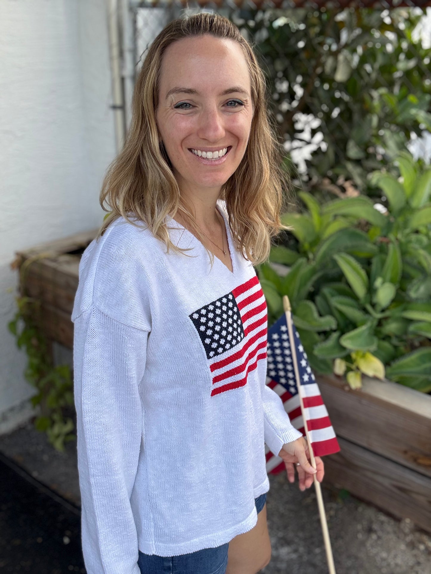 Avalin 1776 Crop USA Flag Sweater