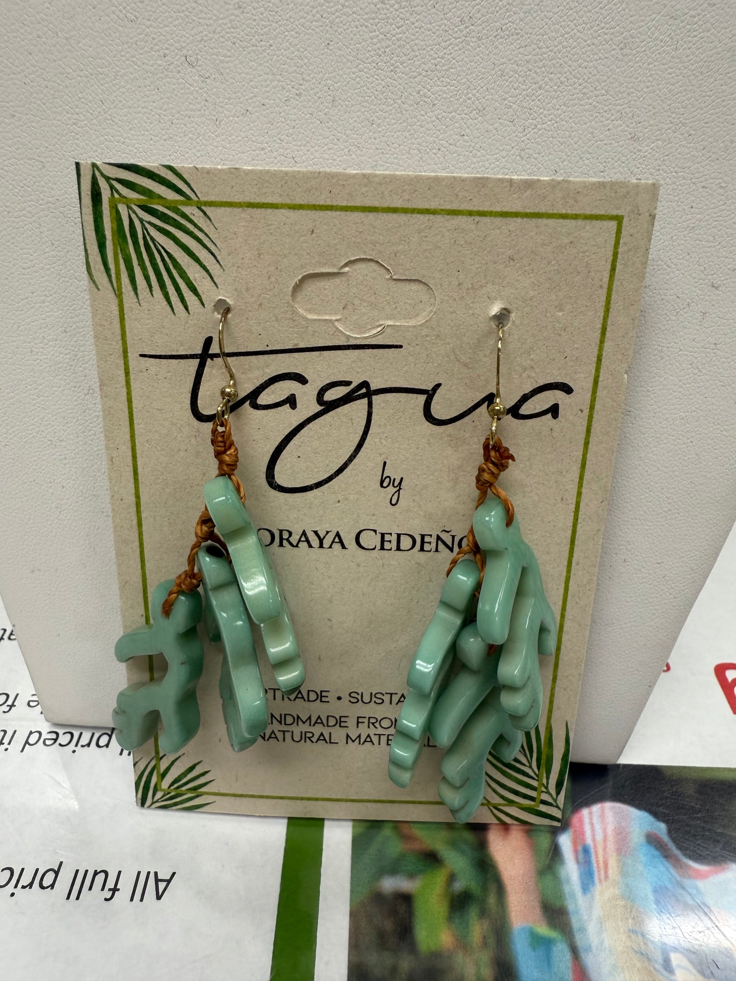 Tagua Addison Coral Earring