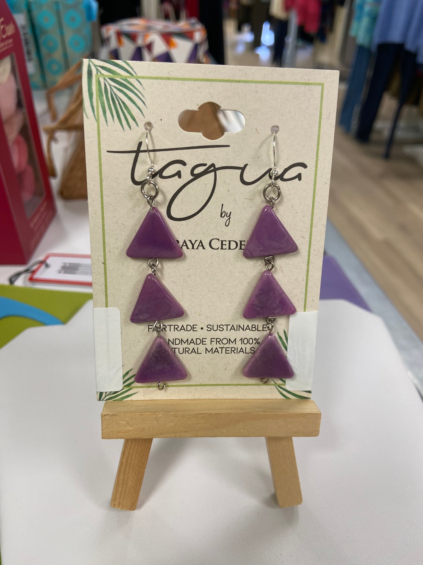 Tagua Aisha Triangles Earring