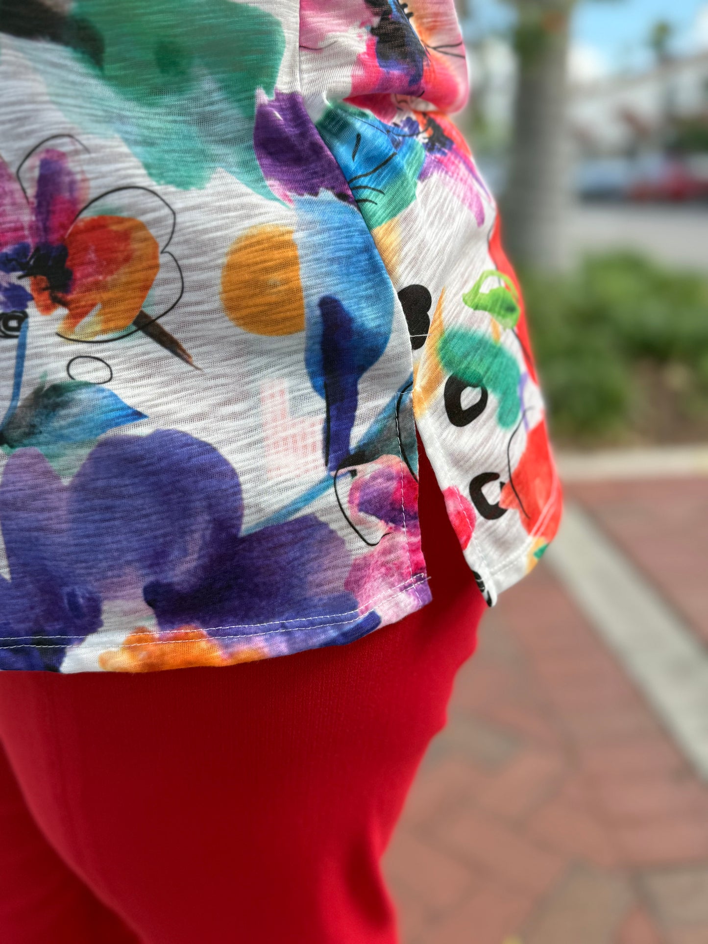 Jess & Jane 65 Print V-Neck Top