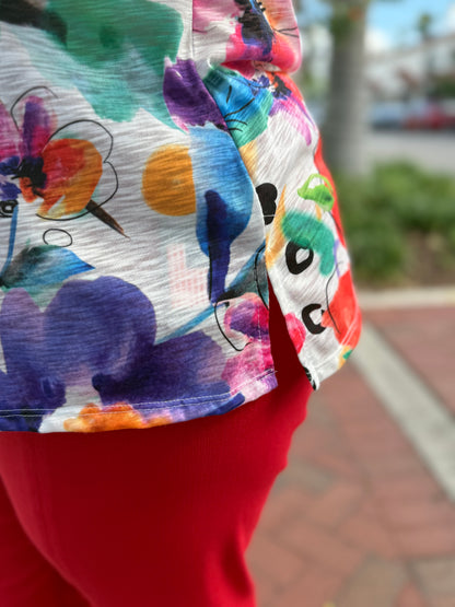 Jess & Jane 65 Print V-Neck Top