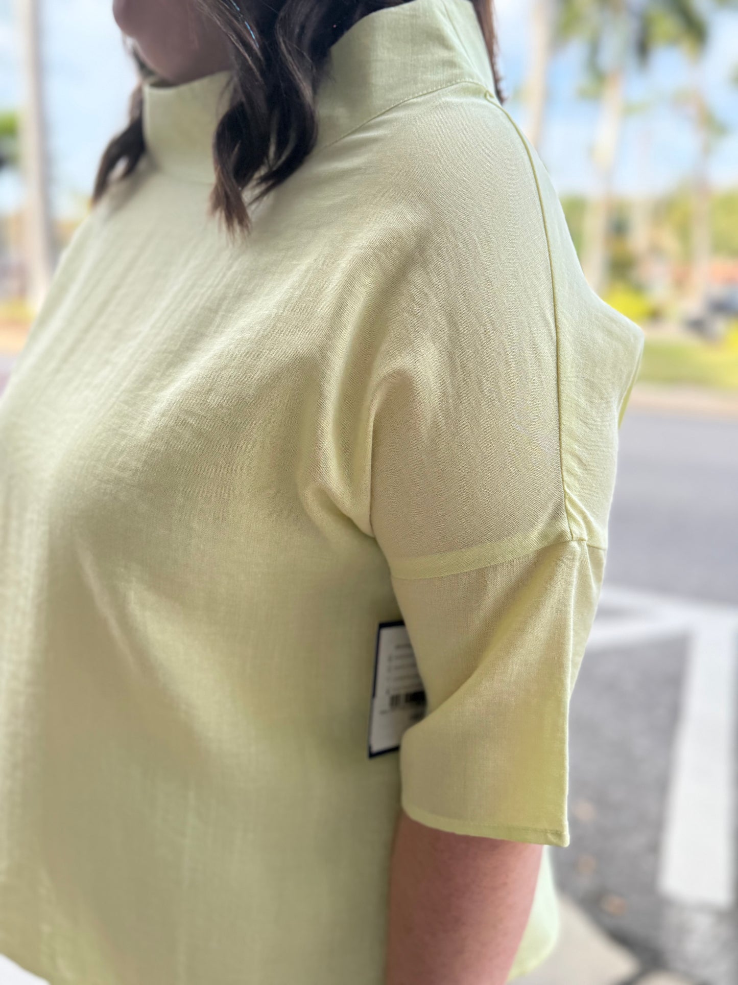 Fridaze AA374 Drop Shoulder Linen Top