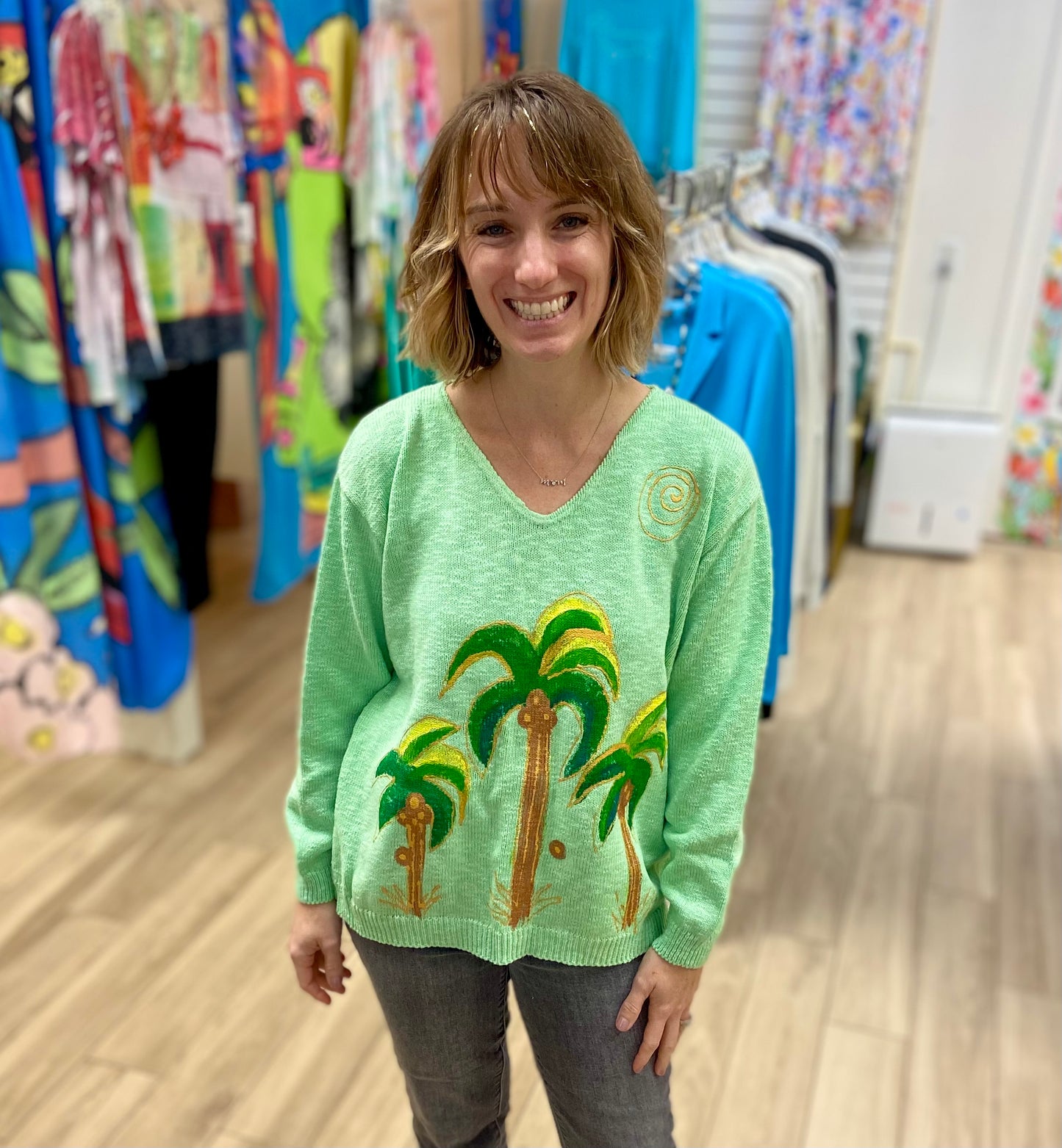 Peg Painted Palm Trio Sweater