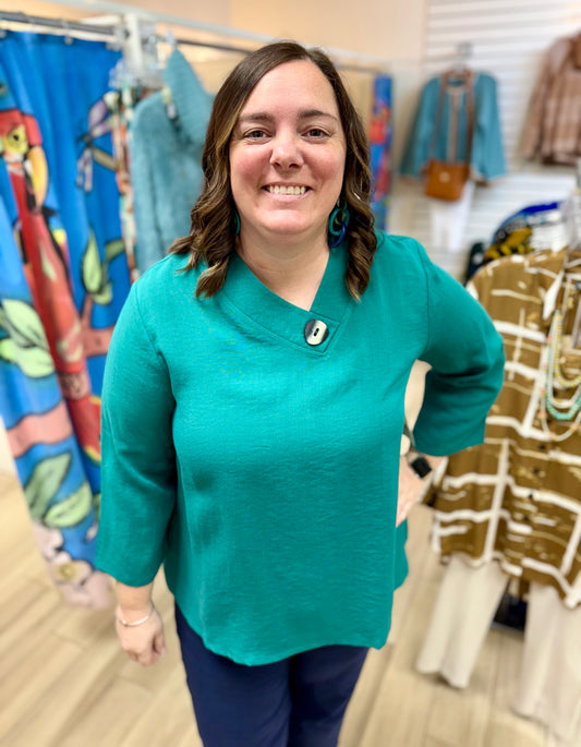 Fridaze AA368 Button Neck Top