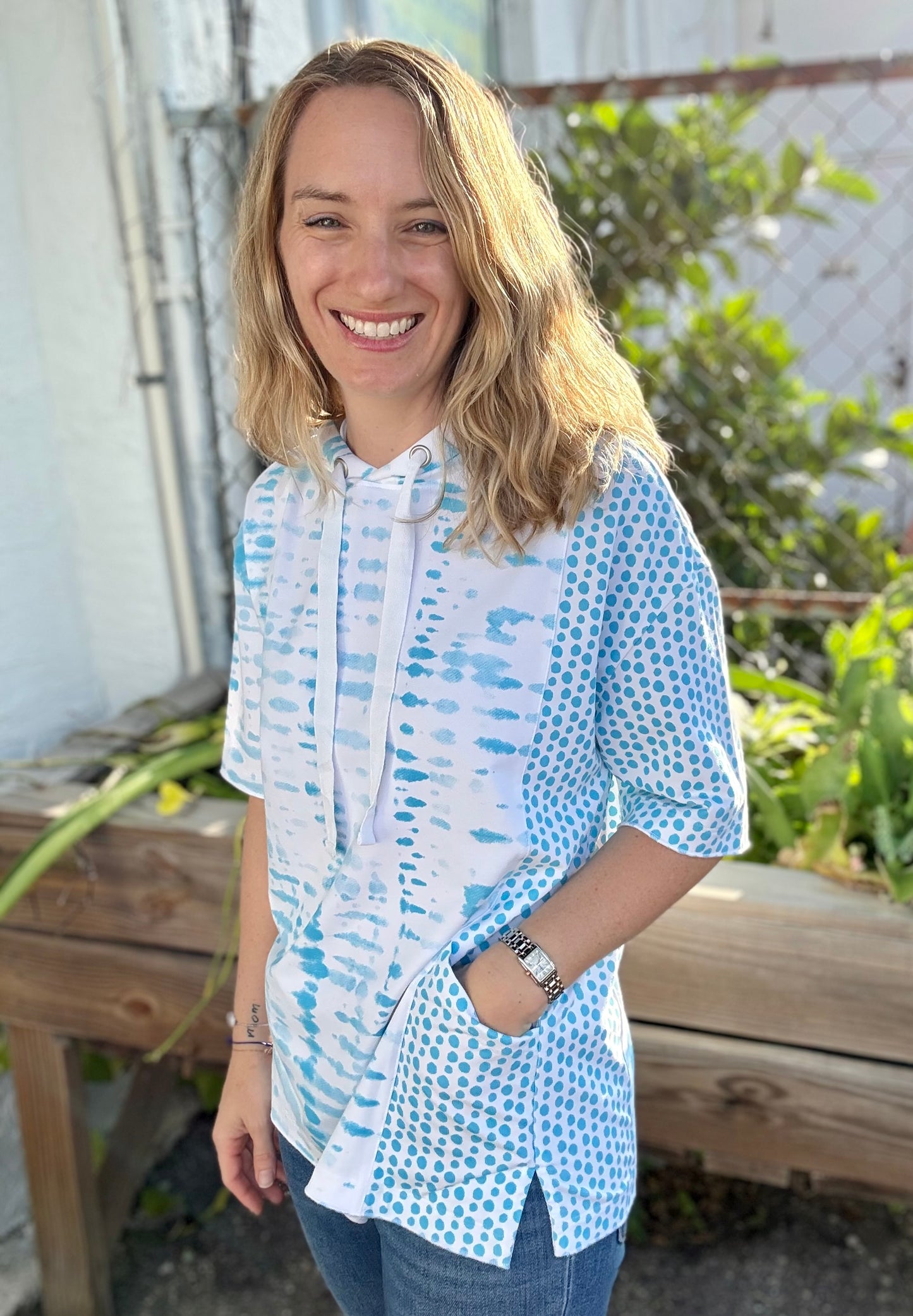 Inspired by Wild Palms J55 Dot Hoodie Top