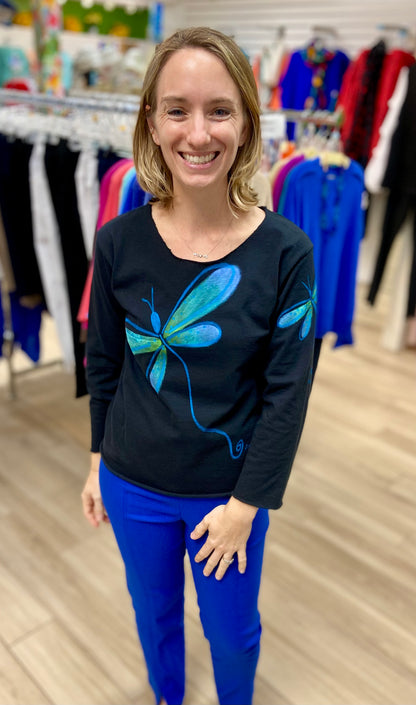 Jackie Ludtke Painted Dragonfly Top