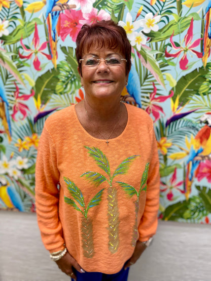 MoMo Sweater - Pop Palm Trio