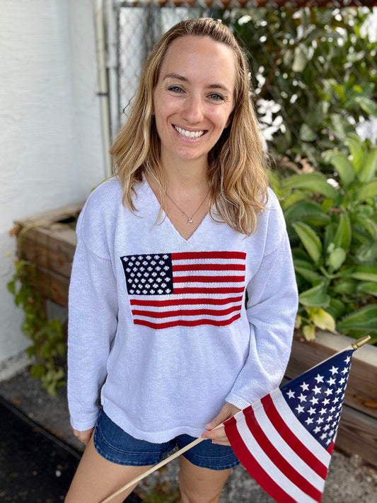 Avalin 1776 Crop USA Flag Sweater