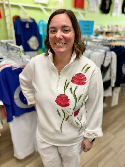 Victoria Painted Glitter Rose Trio Fleece