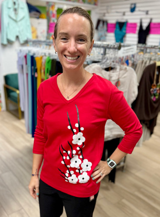 Victoria Oriental Floral Top
