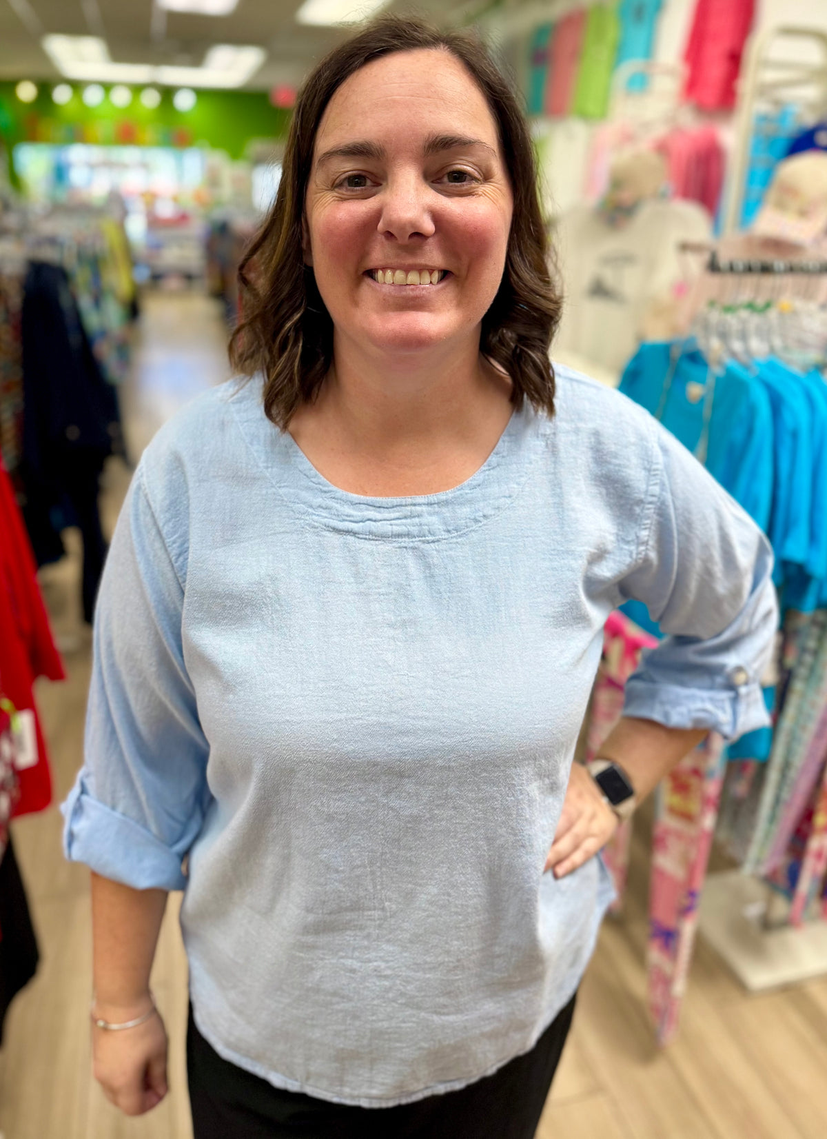 Maya Jones Roll Sleeve Top