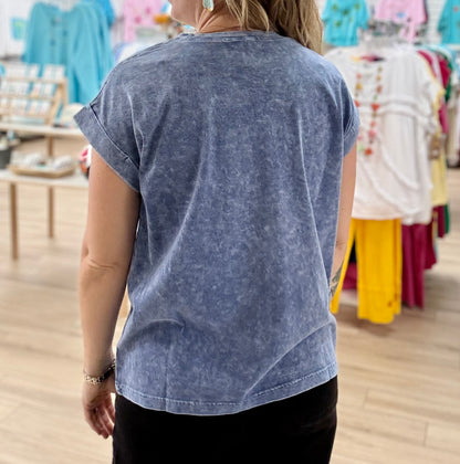 Zenana Halo Pocket Tee