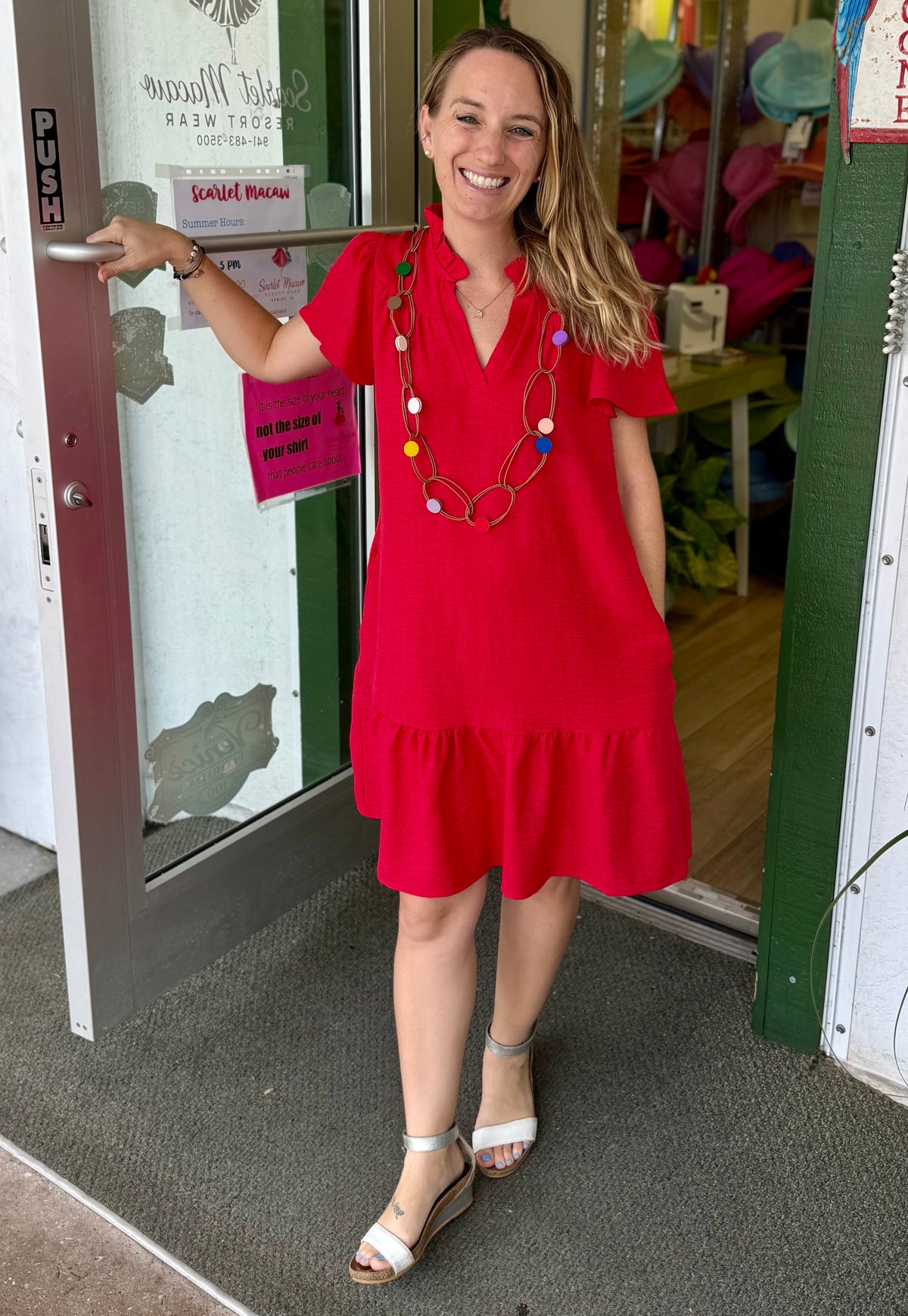 Pixi + Ivy Tera Ruffle Neck Dress
