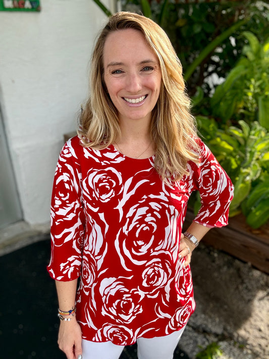 Jostar Red Roses Merrow Top