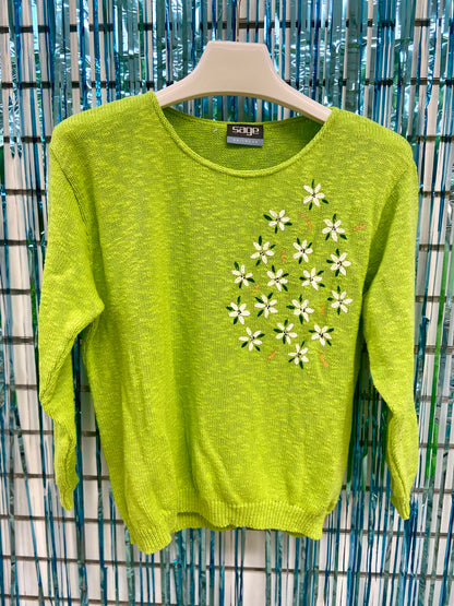 LisaLou Painted Jasmine Burst Sweater