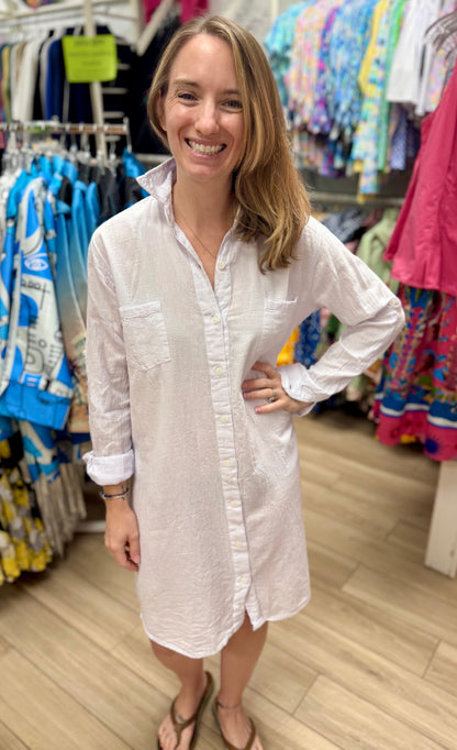 Maya Jones 1728 Cotton Button Down Tunic Dress