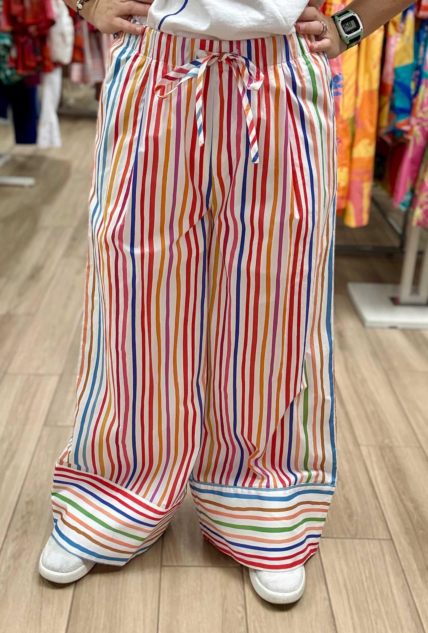Pinch Stripe Wide Leg Pant