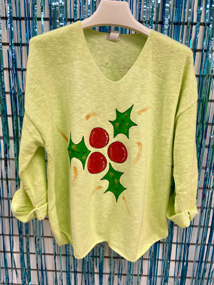 MoMo Sweater - Holly Holiday