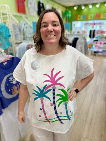 Peg 68 Painted Pop Palms Top