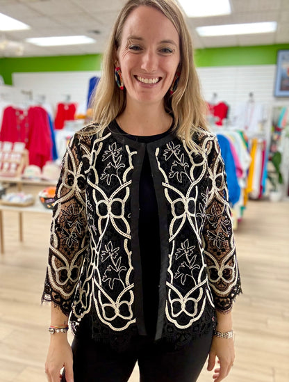 Aris A Lovely Lace Look Jacket