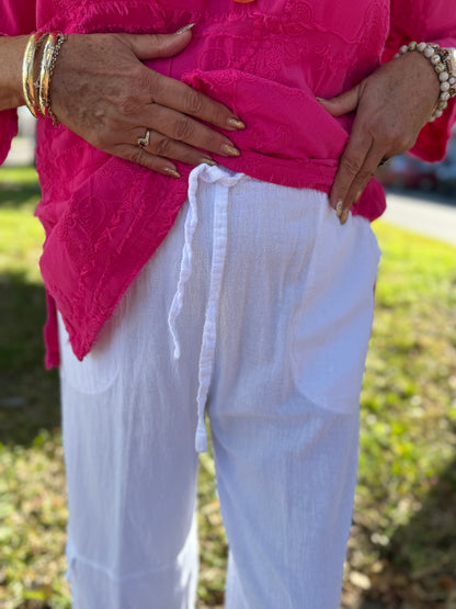 Cottonseed Gauze Cargo Capri