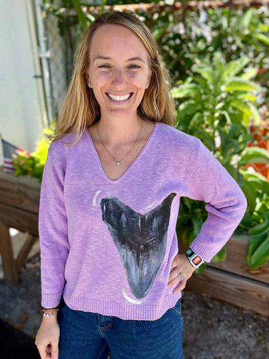 MoMo Painted Sweater - Shark Tooth